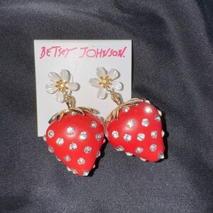 Betsey Johnson Red Strawberry Earrings